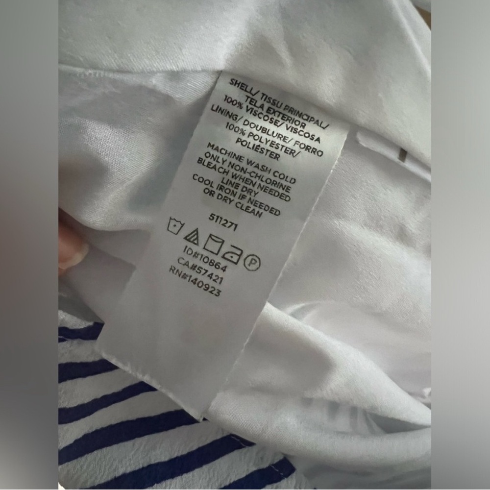 Loft - Blue and White Striped Dress - Size 0 - Picture 9 of 9